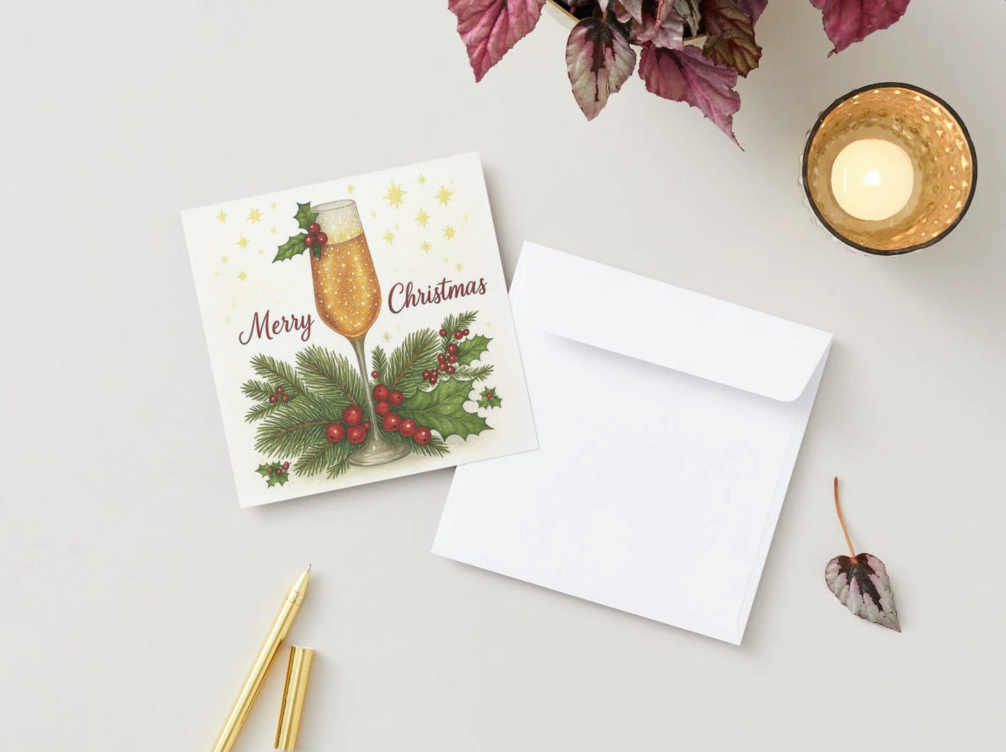 ‘Champagne Fizz’ Christmas Card