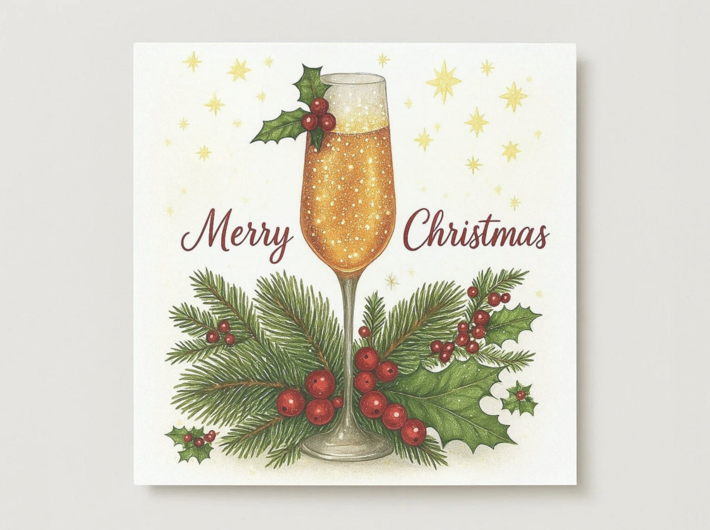 ‘Champagne Fizz’ Christmas Card