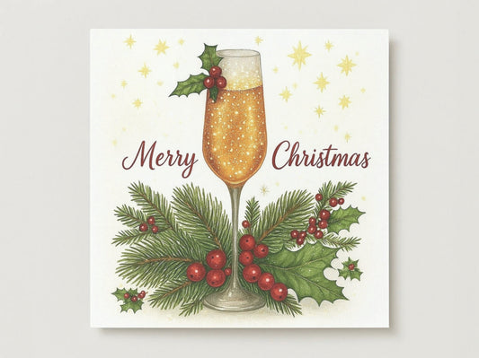 ‘Champagne Fizz’ Christmas Card
